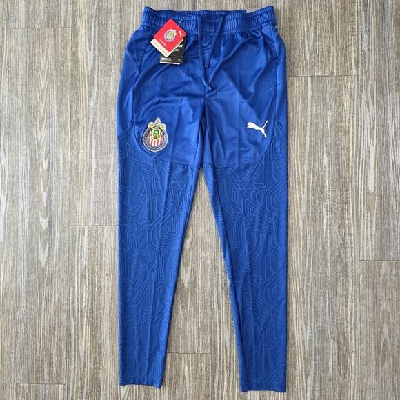 Puma Chivas Guadalajara Soccer Pants Training Joggers Blue Men's Size Medium M - Picture 1 of 8